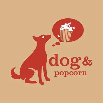 Dog Popcorn Logo Stock Illustration