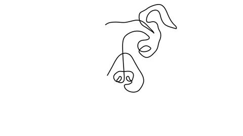 Dog portrait. Continuous line Stock Footage 145888746