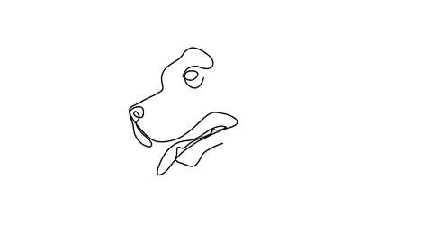 Dog portrait. Continuous line 스톡 동영상 145888747