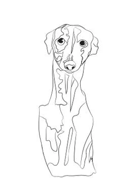 Dog portrait, lines, vector Illustrazione stock