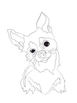 Dog portrait, lines, vector Illustrazione stock