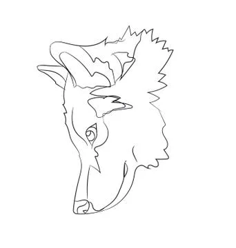 Dog portrait, lines, vector Stock Illustration