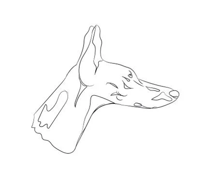 Dog portrait, lines, vector Illustrazione stock