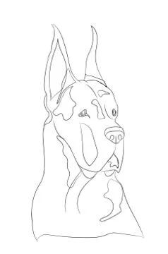 Dog portrait, lines, vector Illustrazione stock