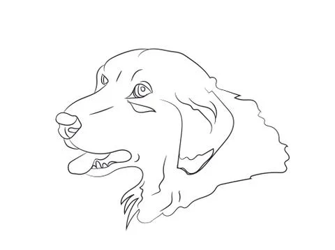 Dog portrait, lines, vector Illustrazione stock