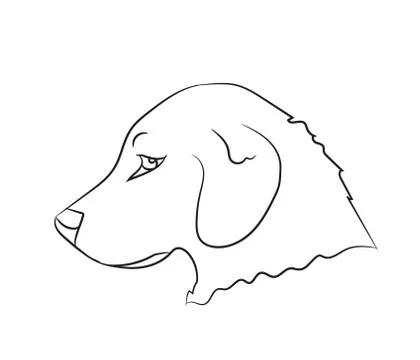 Dog portrait, lines, vector Illustrazione stock