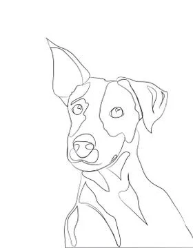 Dog portrait, lines, vector Stock-Illustration