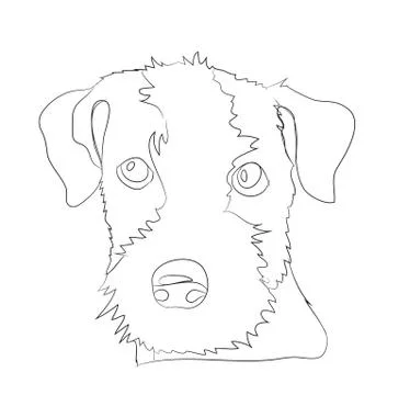 Dog portrait, lines, vector Stock Illustration