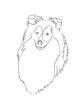 Dog portrait, lines, vector Illustrazione stock