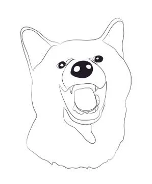 Dog portrait, lines, vector Illustrazione stock