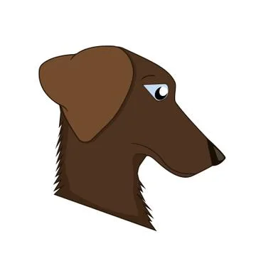 Dog portrait profile, look down Stock Illustration
