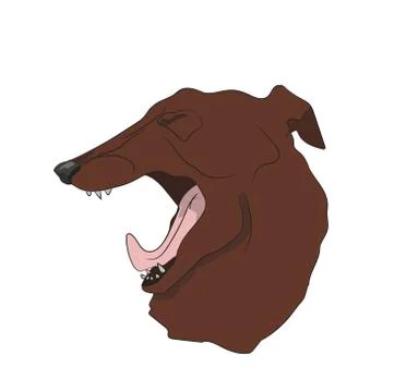 Dog portrait profile, look down Stock Illustration