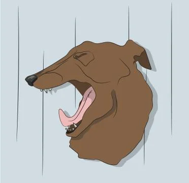 Dog portrait profile, look down Stock Illustration
