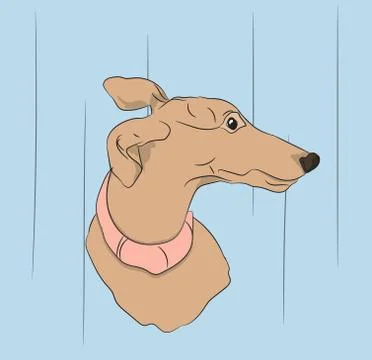 Dog portrait profile, look down Stock Illustration