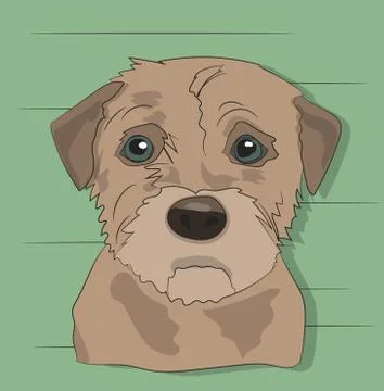 Dog portrait profile, look down Stock Illustration