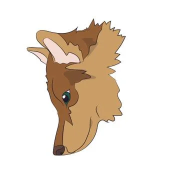 Dog portrait profile, look down Illustrazione stock