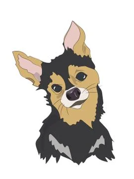Dog portrait profile, look down Stock Illustration