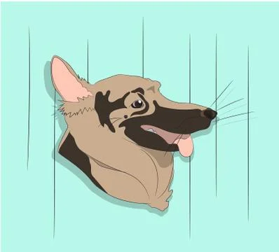 Dog portrait profile, look down Stock-Illustration
