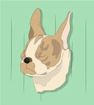 Dog portrait profile, look down Illustrazione stock