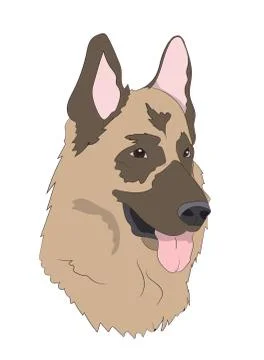 Dog portrait profile, look down Stock-Illustration