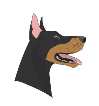 Dog portrait profile, look down Illustrazione stock