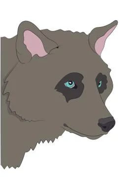 Dog portrait profile, look down Stock Illustration