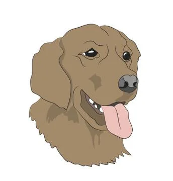 Dog portrait profile, look down Illustrazione stock
