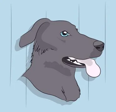 Dog portrait profile, look down Illustrazione stock