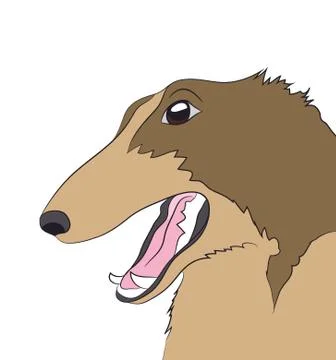 Dog portrait profile, look down Stock Illustration