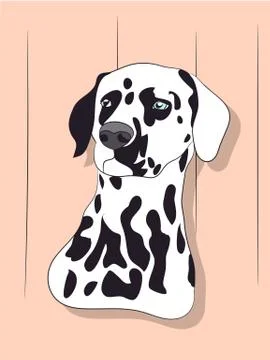 Dog portrait profile, look down Stock-Illustration