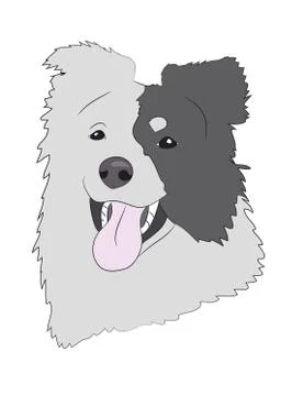 Dog portrait profile, look down Illustrazione stock