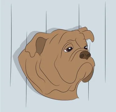 Dog portrait profile, look down Stock-Illustration