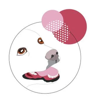 Dog portrait profile, look down Stock-Illustration