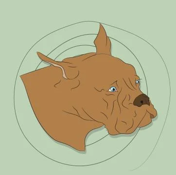 Dog portrait profile, look down Illustrazione stock