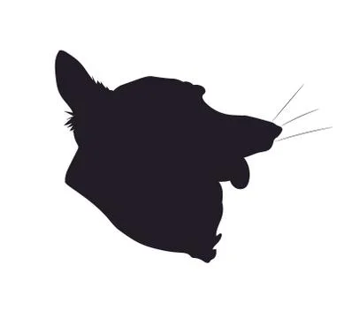 Dog portrait silhouette, vector Illustrazione stock