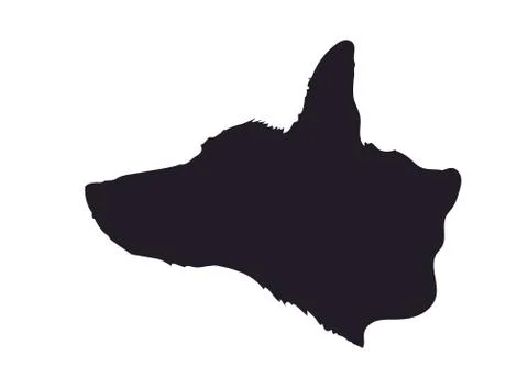 Dog portrait silhouette, vector Stock Illustration