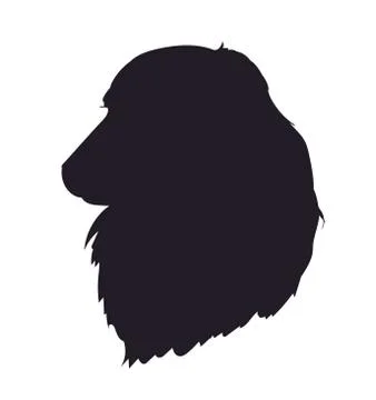Dog portrait silhouette, vector Stock Illustration
