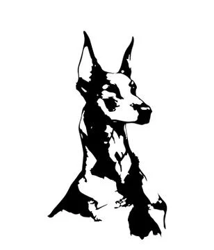 Dog portrait silhouette, vector Illustrazione stock