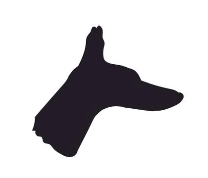 Dog portrait silhouette, vector Illustrazione stock
