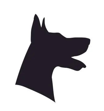 Dog portrait silhouette, vector Stock Illustration