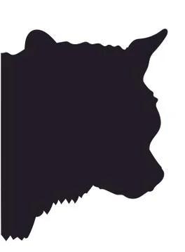 Dog portrait silhouette, vector Illustrazione stock