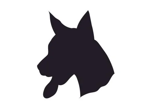 Dog portrait silhouette, vector Illustrazione stock