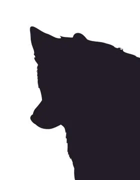 Dog portrait silhouette, vector Illustrazione stock