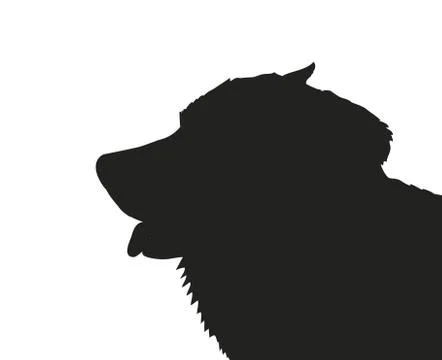 Dog portrait silhouette, vector Stock Illustration