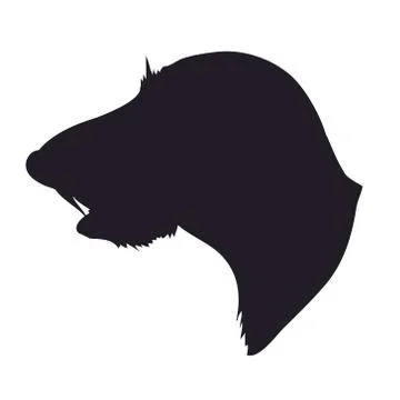 Dog portrait silhouette, vector Stock Illustration