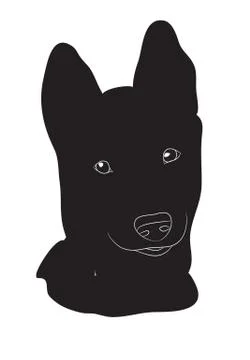 Dog portrait silhouette, vector Stock-Illustration