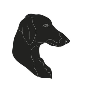 Dog portrait silhouette, vector Stock Illustration