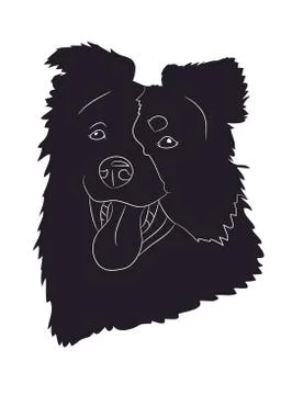Dog portrait silhouette, vector Illustrazione stock