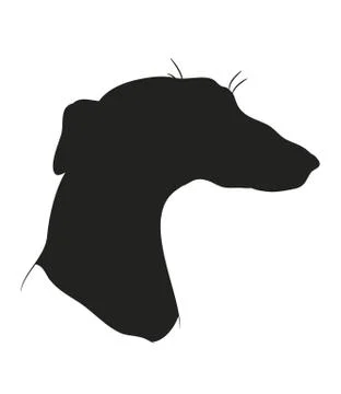 Dog portrait silhouette, vector Illustrazione stock