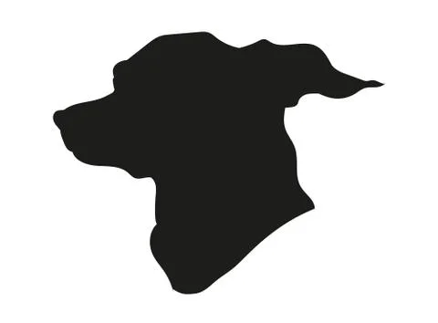 Dog portrait silhouette, vector Stock Illustration